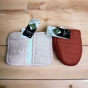 Teflon Silicone Pot Grabber Mini Mitt NEW Pink Brown Kitchen Accessory Holder